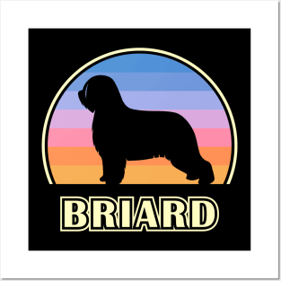 Briard Vintage Sunset Dog Posters and Art